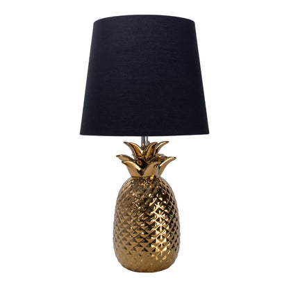 Keramik Tischleuchte "ANANAS" H: 45cm schwarz / gold