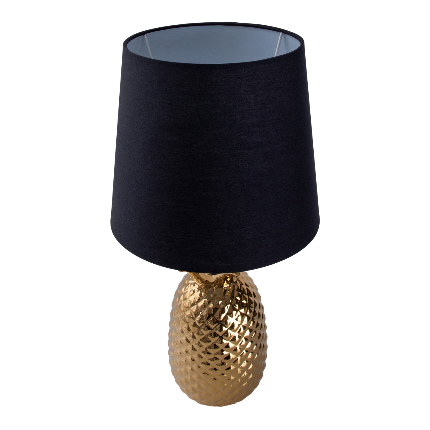 Keramik Tischleuchte "ANANAS" H: 45cm schwarz / gold