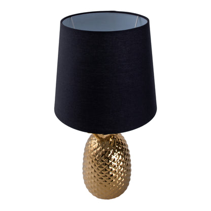 Keramik Tischleuchte "ANANAS" H: 45cm schwarz / gold