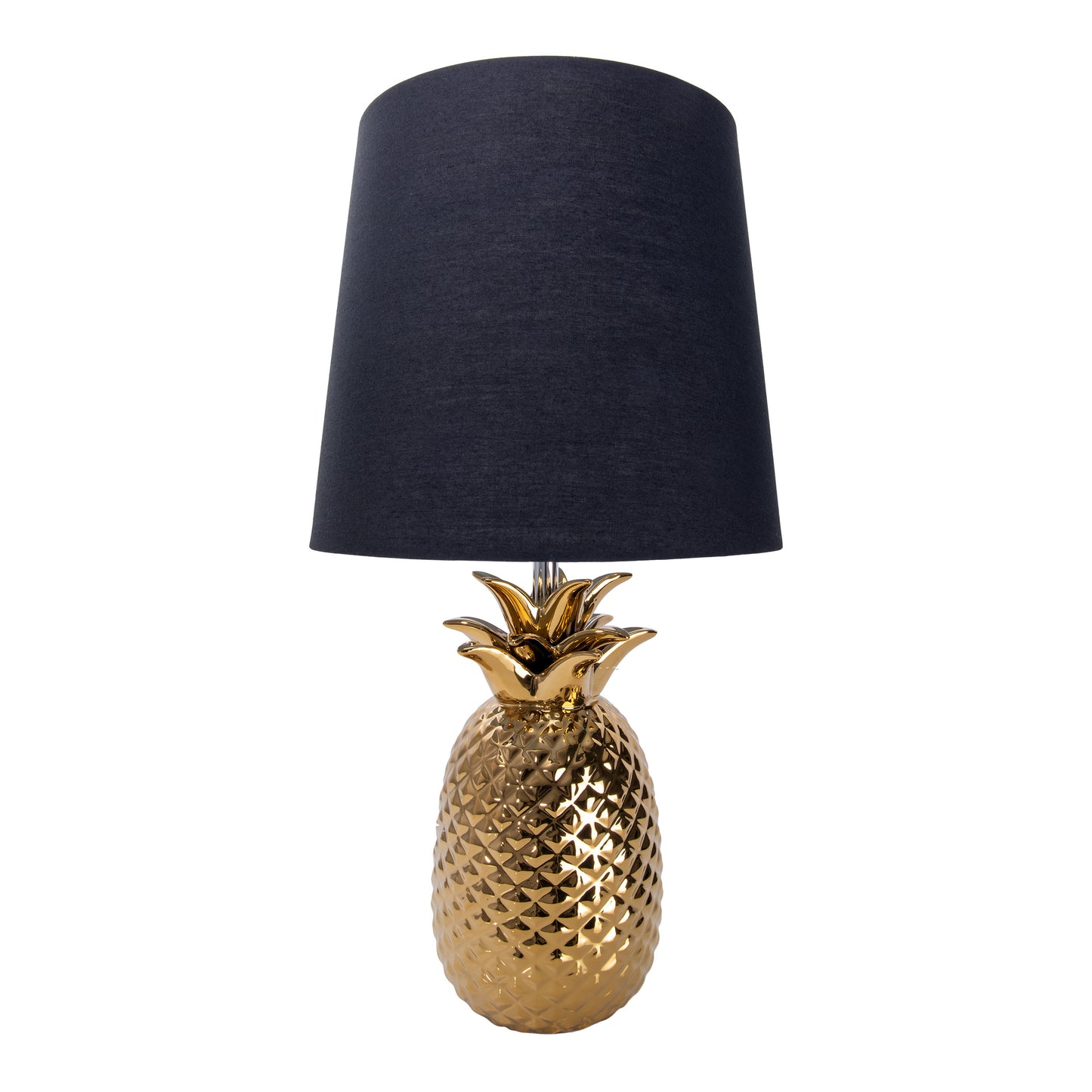 Keramik Tischleuchte "ANANAS" H: 45cm schwarz / gold