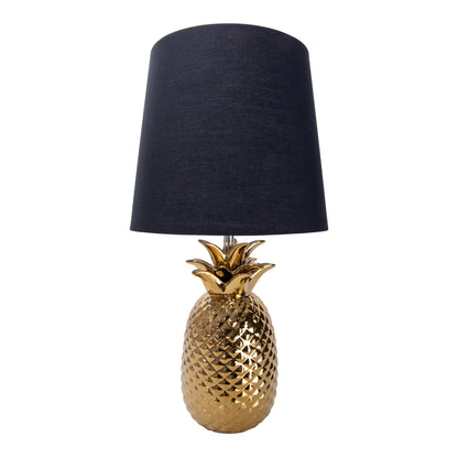 Keramik Tischleuchte "ANANAS" H: 45cm schwarz / gold
