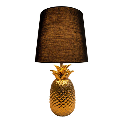 Keramik Tischleuchte "ANANAS" H: 45cm schwarz / gold