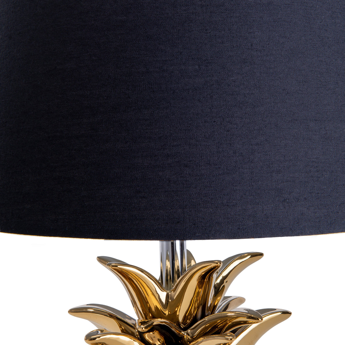Keramik Tischleuchte "ANANAS" H: 45cm schwarz / gold