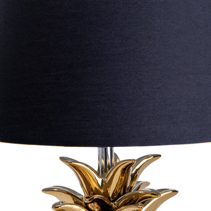 Keramik Tischleuchte "ANANAS" H: 45cm schwarz / gold