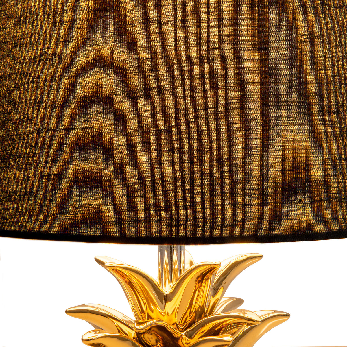 Keramik Tischleuchte "ANANAS" H: 45cm schwarz / gold