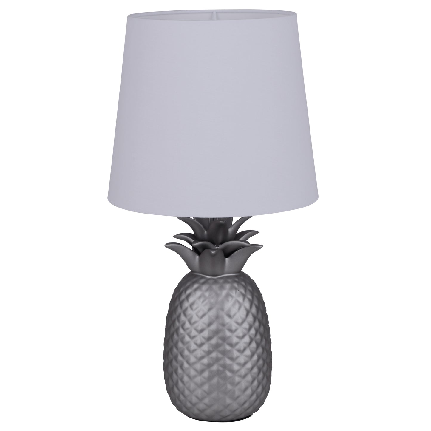 Keramik Tischleuchte "ANANAS" H: 45cm weiß / silbermatt