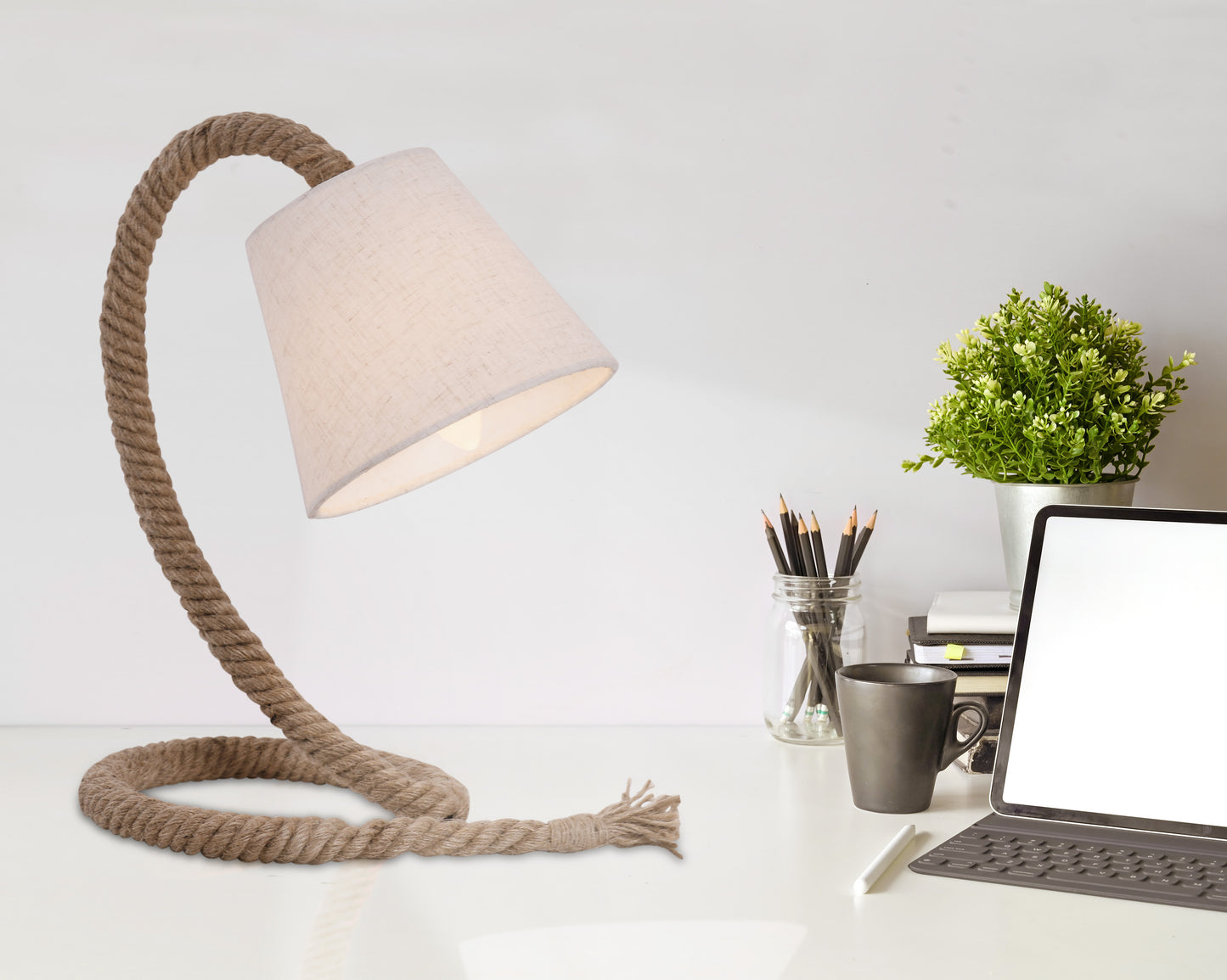 Tischleuchte "ROPE" inkl. Textilschirm H: 35cm