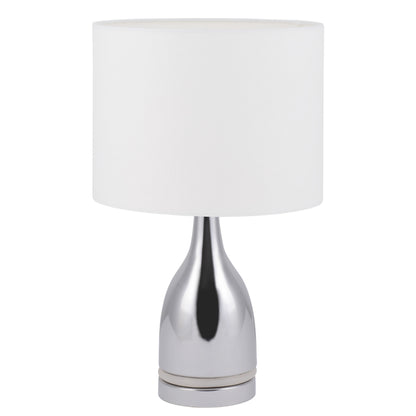 LED Tischleuchte "COSIMA" H: 43,5cm chrom / weiß