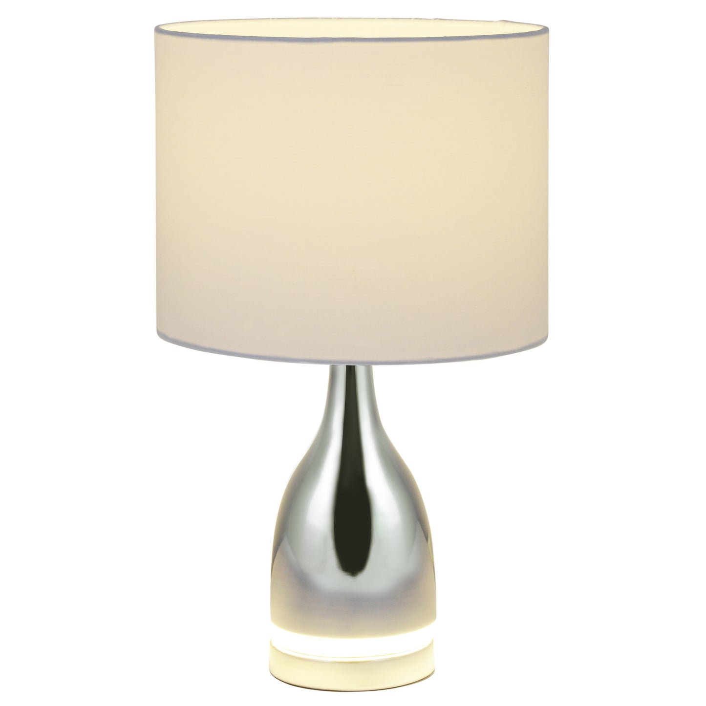 LED Tischleuchte "COSIMA" H: 43,5cm chrom / weiß