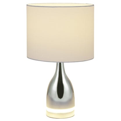 LED Tischleuchte "COSIMA" H: 43,5cm chrom / weiß