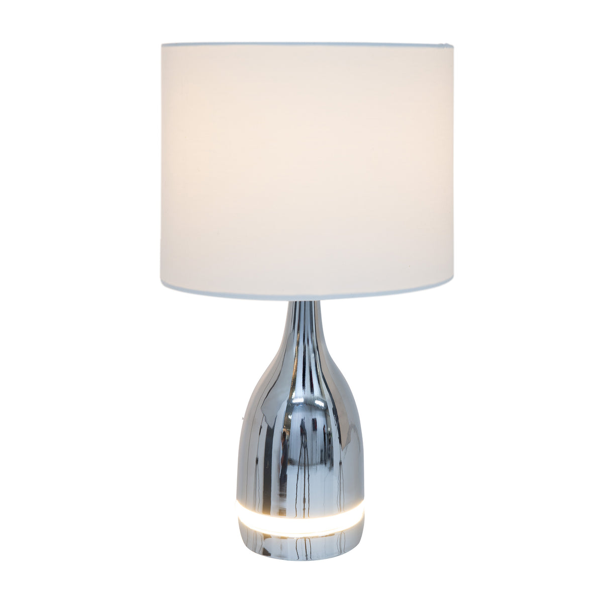 LED Tischleuchte "COSIMA" H: 43,5cm chrom / weiß