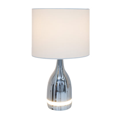 LED Tischleuchte "COSIMA" H: 43,5cm chrom / weiß