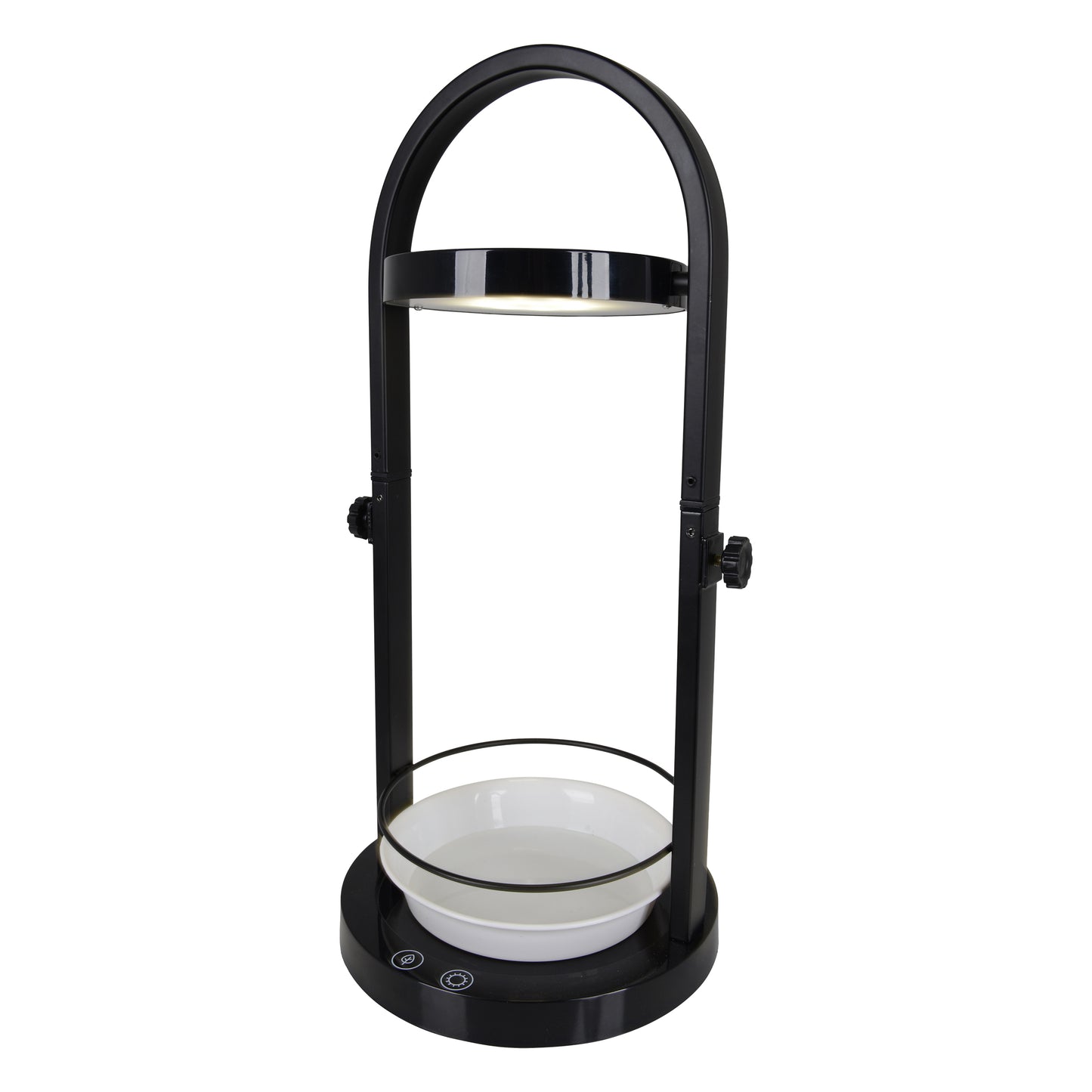 Tischleuchten - LED Pflanzen-Tischleuchte h:53,5cm "PLANTY", Tischlampe im Functional Style, aus Metall und Kunststoff in schwarz, 53,5 cm hoch, Ø 18,2 cm, inkl. LED  Berührungssensor
