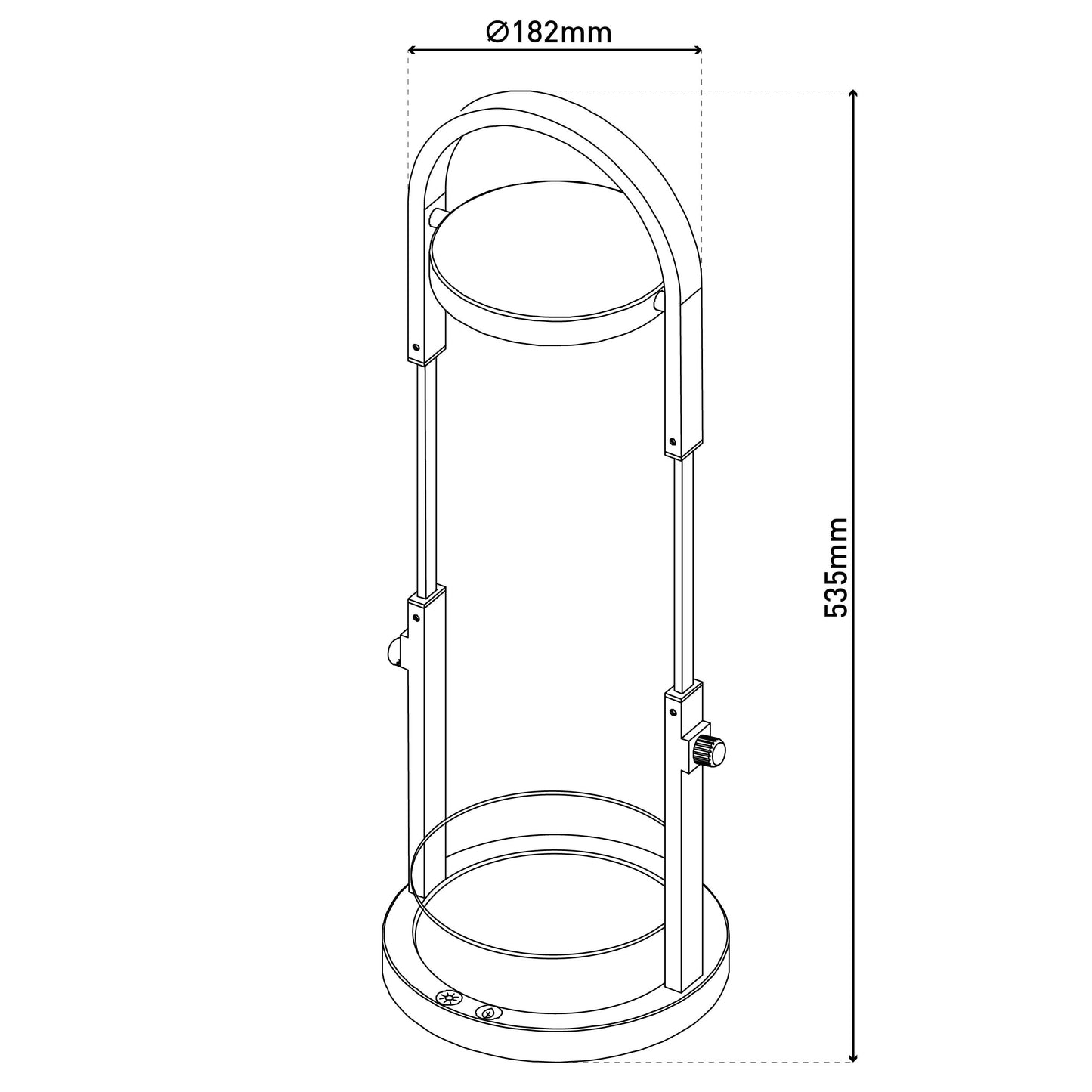 Tischleuchten - LED Pflanzen-Tischleuchte h:53,5cm "PLANTY", Tischlampe im Functional Style, aus Metall und Kunststoff in schwarz, 53,5 cm hoch, Ø 18,2 cm, inkl. LED  Berührungssensor