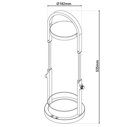 Tischleuchten - LED Pflanzen-Tischleuchte h:53,5cm "PLANTY", Tischlampe im Functional Style, aus Metall und Kunststoff in schwarz, 53,5 cm hoch, Ø 18,2 cm, inkl. LED  Berührungssensor