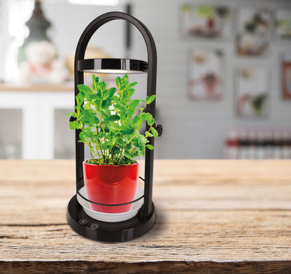 Tischleuchten - LED Pflanzen-Tischleuchte h:53,5cm "PLANTY", Tischlampe im Functional Style, aus Metall und Kunststoff in schwarz, 53,5 cm hoch, Ø 18,2 cm, inkl. LED  Berührungssensor