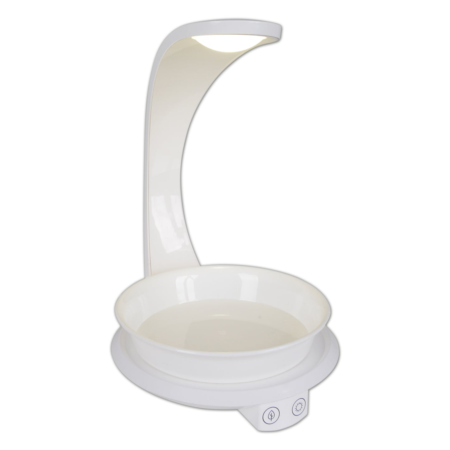 Tischleuchten - LED Pflanzen-Tischleuchte h:24cm "PLANTY", Tischlampe im Functional Style, ausMetall und Kunststoff in weiß, 24 cm hoch, Maße 19 x 15,5 cm, inkl. LED  Berührungssensor  USB