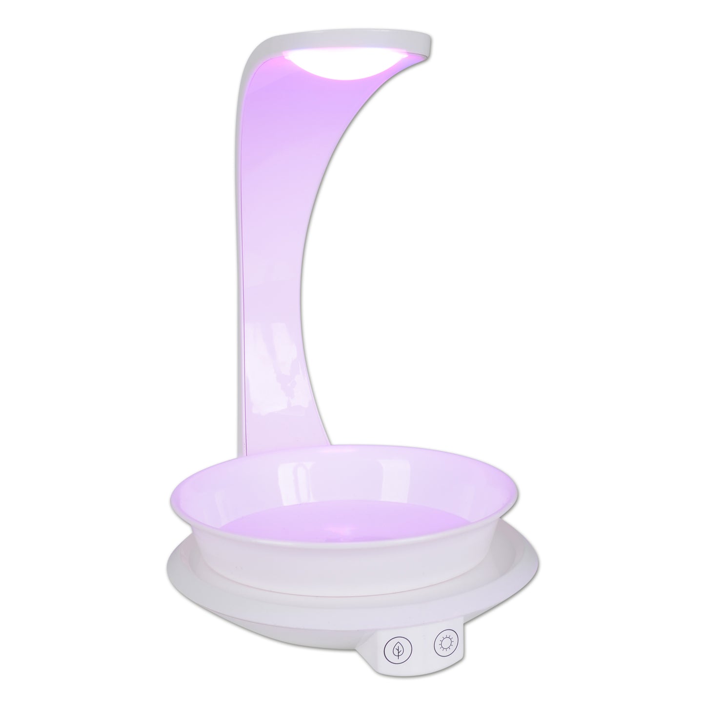 Tischleuchten - LED Pflanzen-Tischleuchte h:24cm "PLANTY", Tischlampe im Functional Style, ausMetall und Kunststoff in weiß, 24 cm hoch, Maße 19 x 15,5 cm, inkl. LED  Berührungssensor  USB