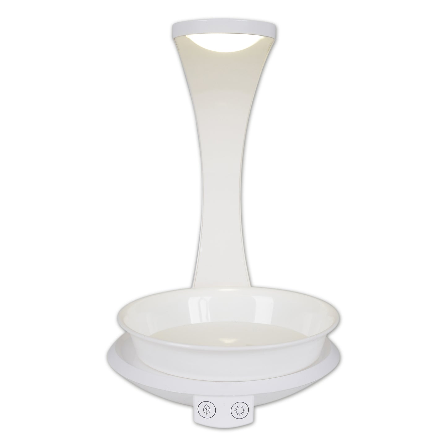 Tischleuchten - LED Pflanzen-Tischleuchte h:24cm "PLANTY", Tischlampe im Functional Style, ausMetall und Kunststoff in weiß, 24 cm hoch, Maße 19 x 15,5 cm, inkl. LED  Berührungssensor  USB