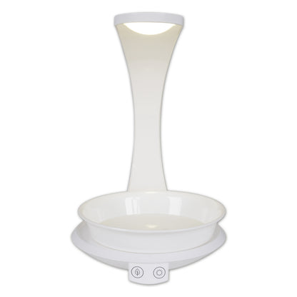 Tischleuchten - LED Pflanzen-Tischleuchte h:24cm "PLANTY", Tischlampe im Functional Style, ausMetall und Kunststoff in weiß, 24 cm hoch, Maße 19 x 15,5 cm, inkl. LED  Berührungssensor  USB