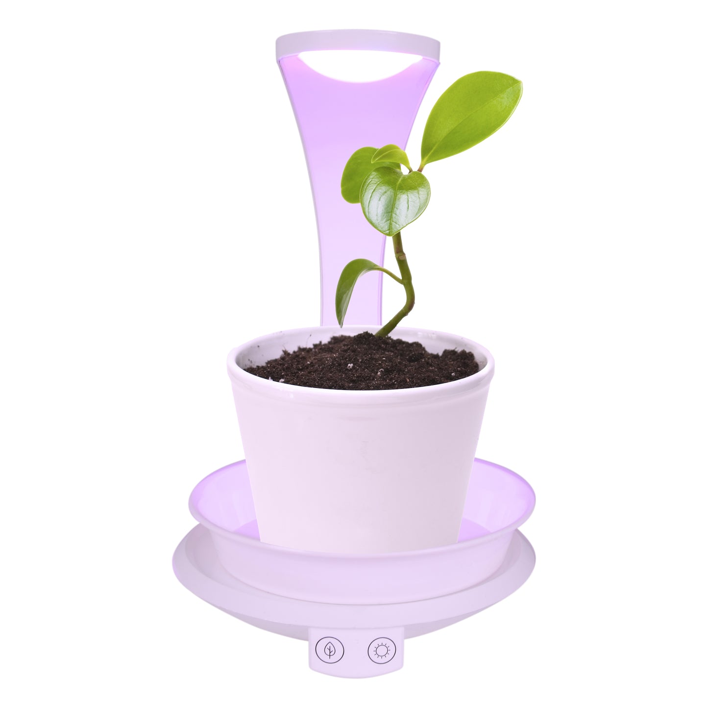 Tischleuchten - LED Pflanzen-Tischleuchte h:24cm "PLANTY", Tischlampe im Functional Style, ausMetall und Kunststoff in weiß, 24 cm hoch, Maße 19 x 15,5 cm, inkl. LED  Berührungssensor  USB