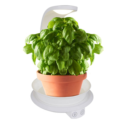 Tischleuchten - LED Pflanzen-Tischleuchte h:24cm "PLANTY", Tischlampe im Functional Style, ausMetall und Kunststoff in weiß, 24 cm hoch, Maße 19 x 15,5 cm, inkl. LED  Berührungssensor  USB