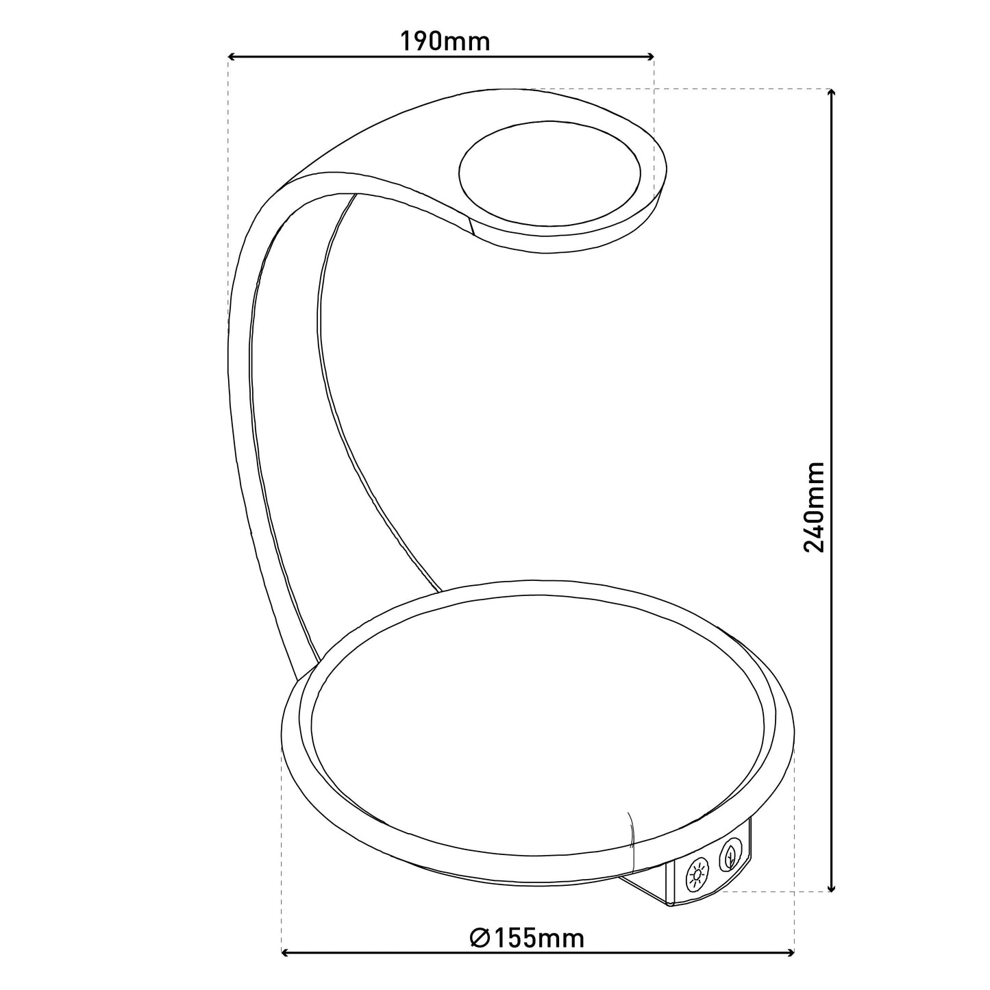Tischleuchten - LED Pflanzen-Tischleuchte h:24cm "PLANTY", Tischlampe im Functional Style, ausMetall und Kunststoff in weiß, 24 cm hoch, Maße 19 x 15,5 cm, inkl. LED  Berührungssensor  USB