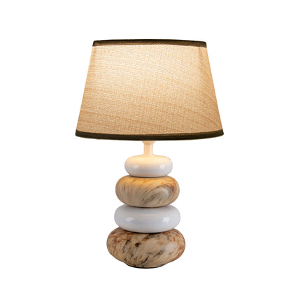 Keramik Tischleuchte "STONEY" H: 31cm braun