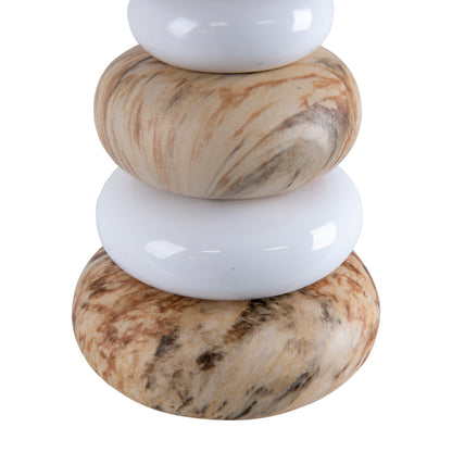 Keramik Tischleuchte "STONEY" H: 31cm braun