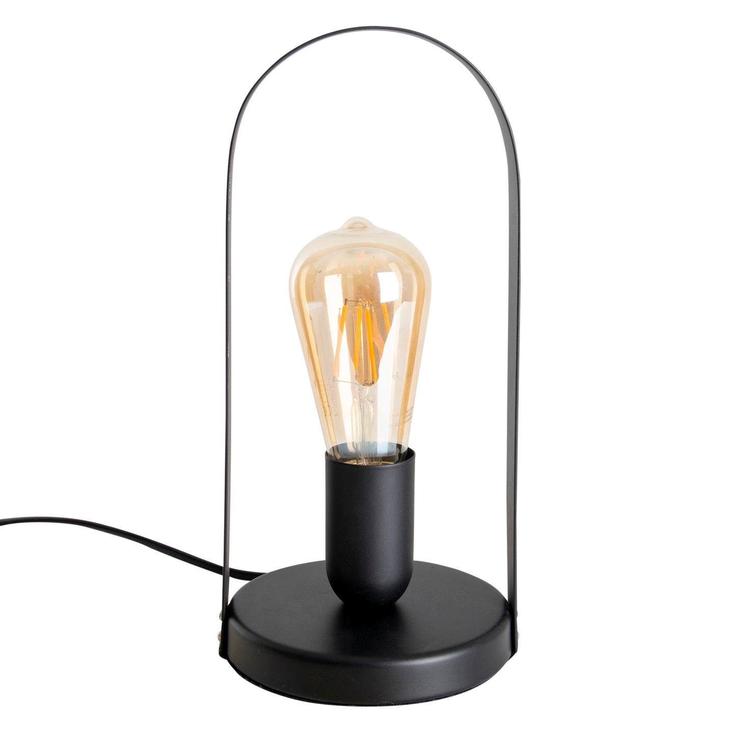 Metall-Tischleuchte "FARO" H: 28,5cm schwarz