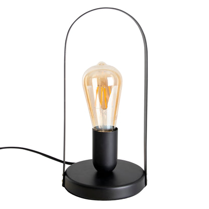 Metall-Tischleuchte "FARO" H: 28,5cm schwarz