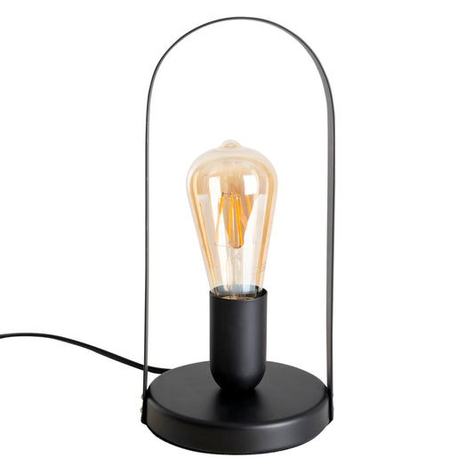 Metall-Tischleuchte "FARO" H: 28,5cm schwarz