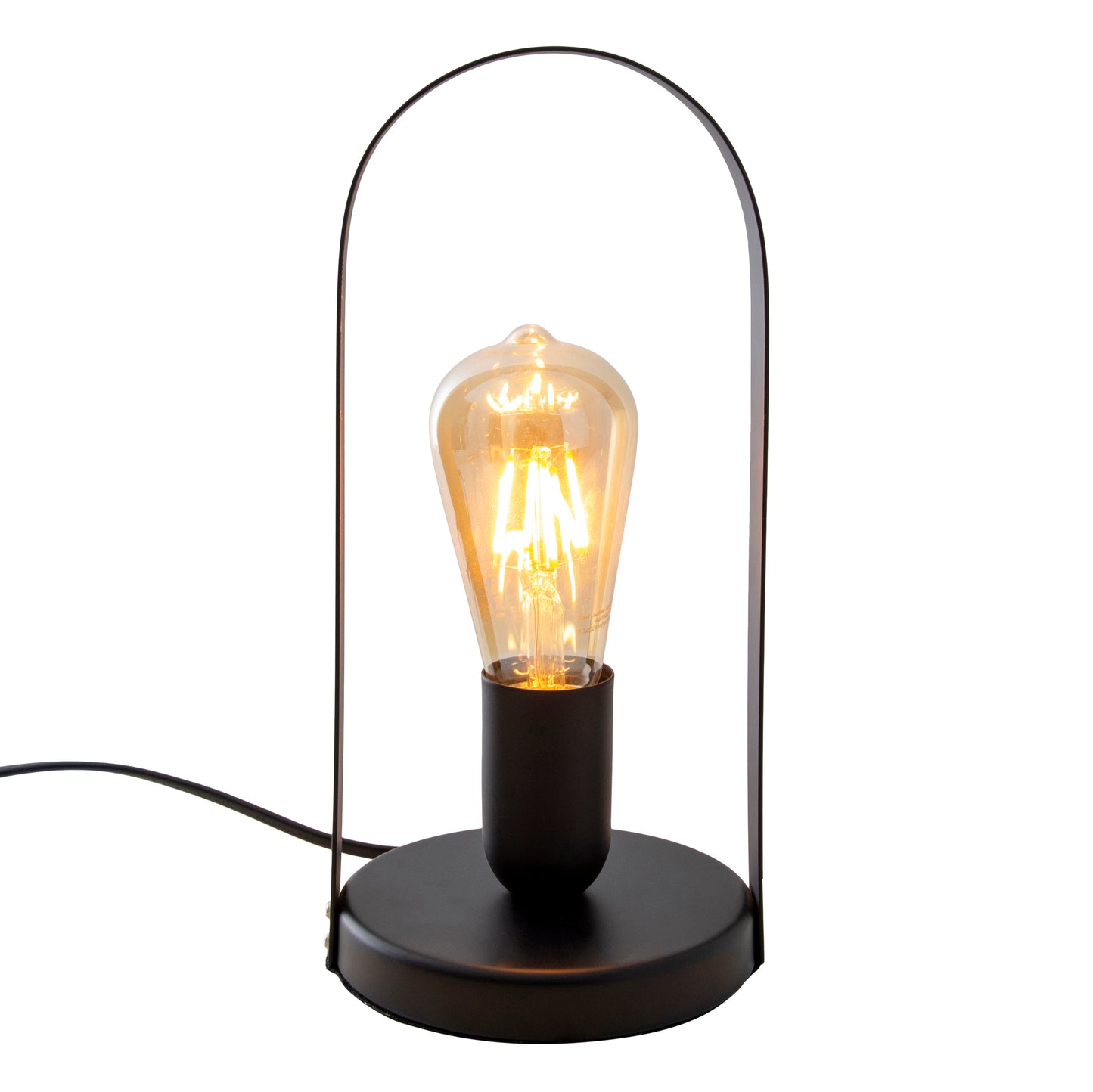 Metall-Tischleuchte "FARO" H: 28,5cm schwarz