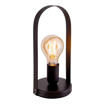 Metall-Tischleuchte "FARO" H: 28,5cm schwarz