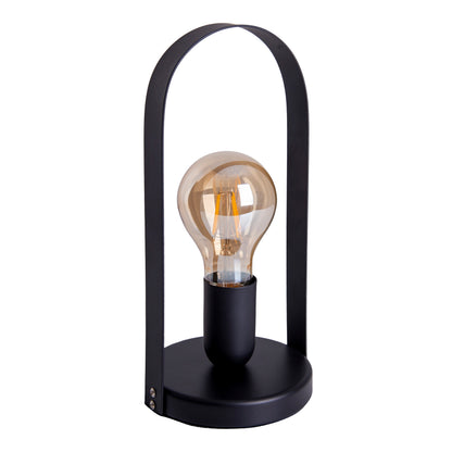 Metall-Tischleuchte "FARO" H: 28,5cm schwarz