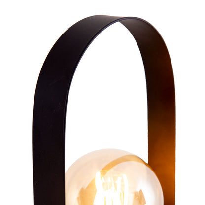 Metall-Tischleuchte "FARO" H: 28,5cm schwarz