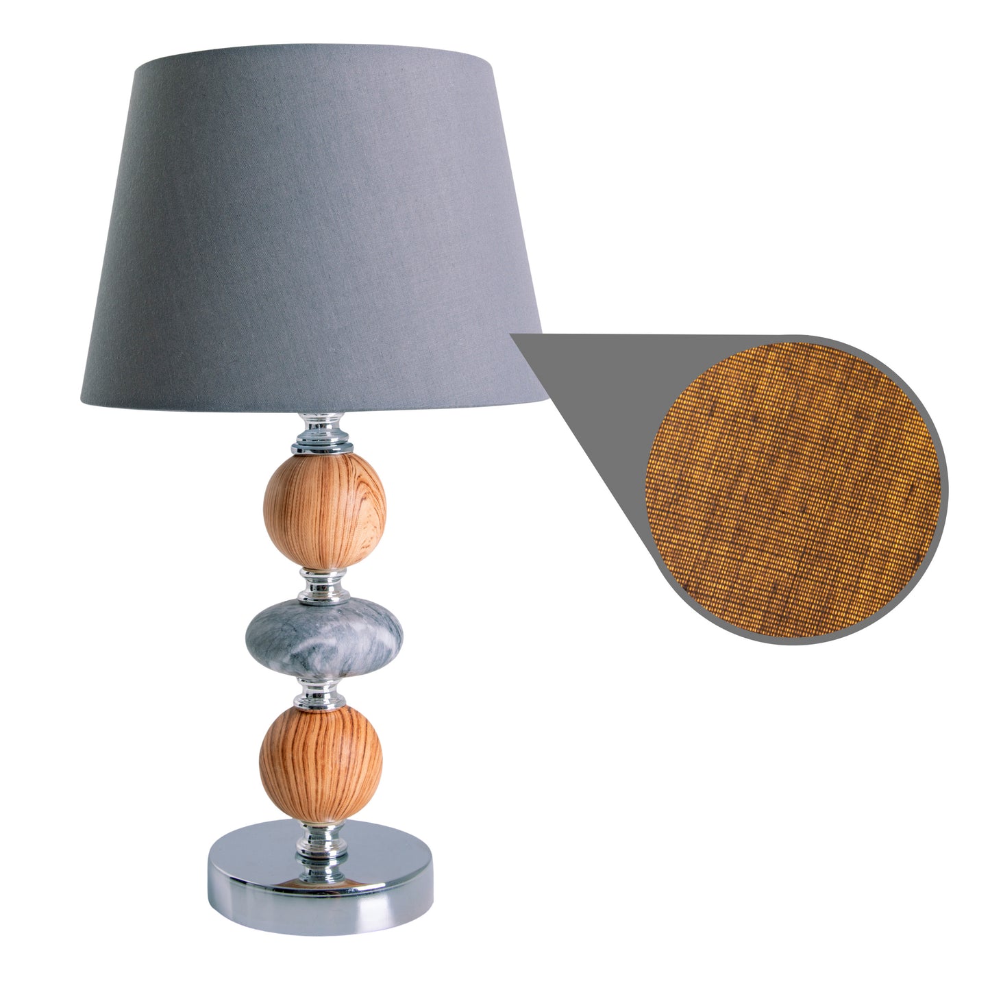 Keramik Tischleuchte "ARAGA" H: 36cm grau