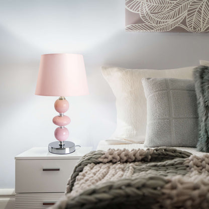 Keramik Tischleuchte "ARAGA" H: 36cm rosa