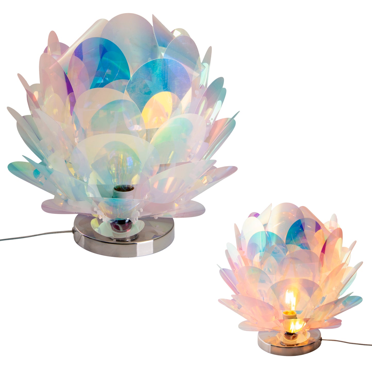Tischleuchte "FORA" H: 35,5cm irisierend