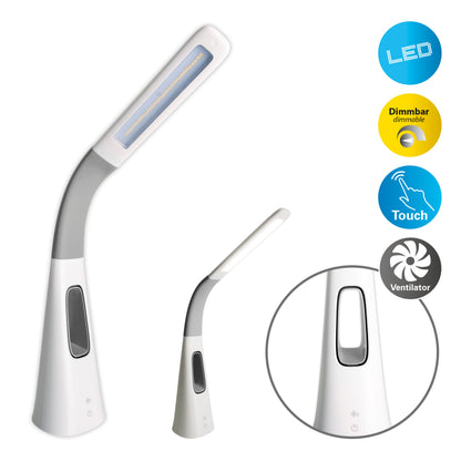 LED Tischleuchte "VENTU" inkl. Ventilator H: 40cm dimmbar