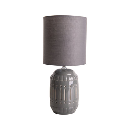 Keramik Tischleuchte "ERIDA" 30cm grau