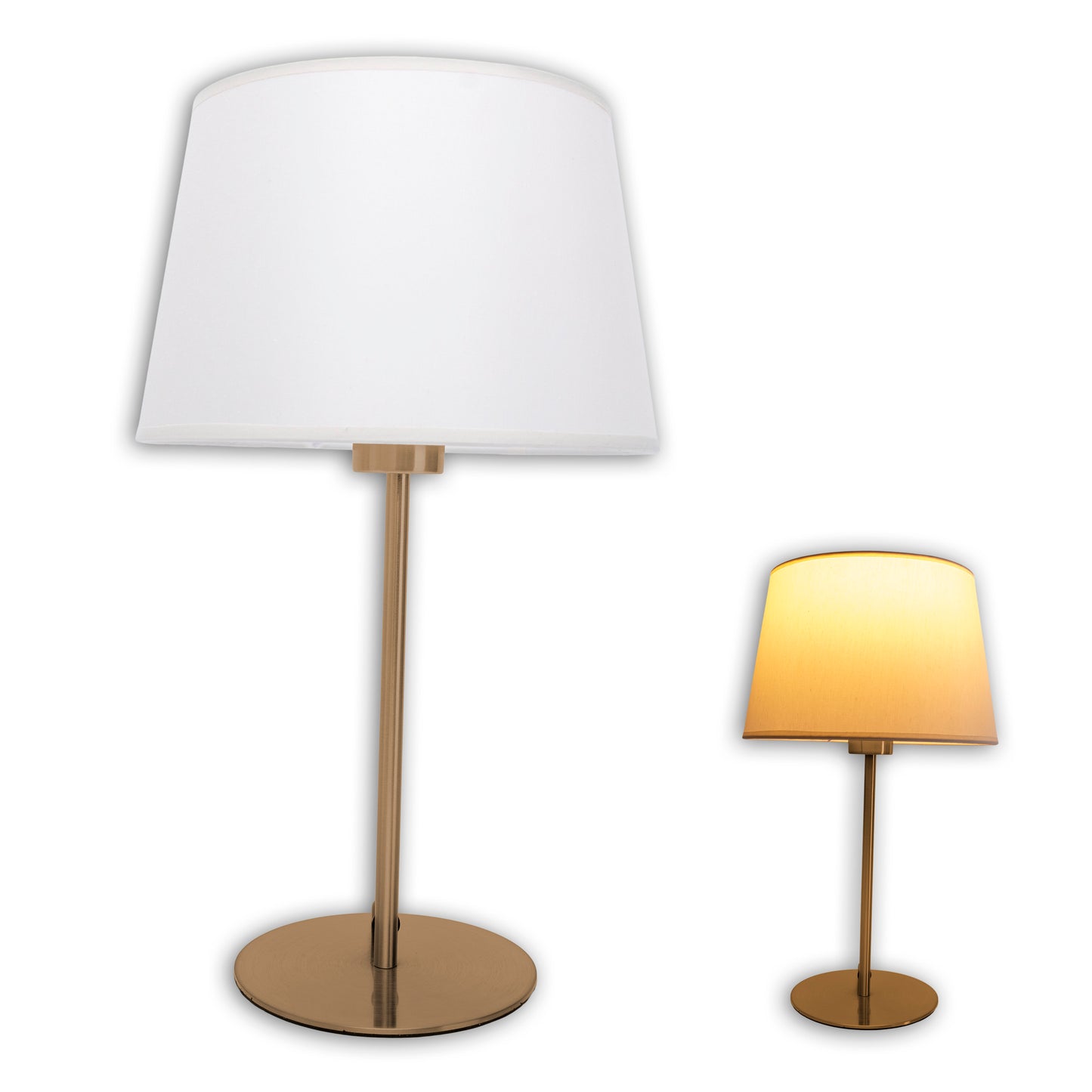 Tischleuchte "BOLOGNA" H: 45cm beige/messing