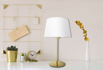 Tischleuchte "BOLOGNA" H: 45cm beige/messing