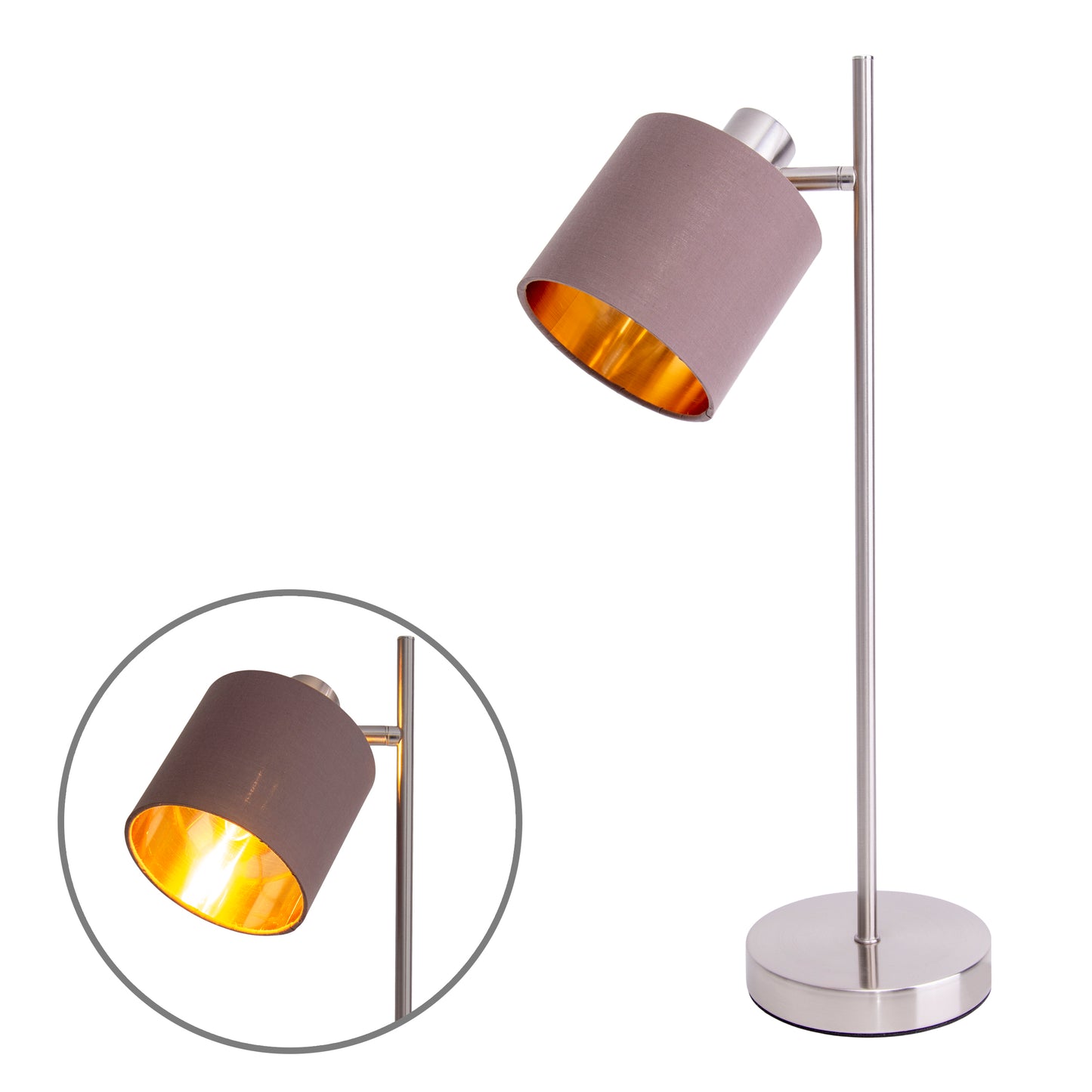 Tischleuchte  "MARON" H: 51cm braun
