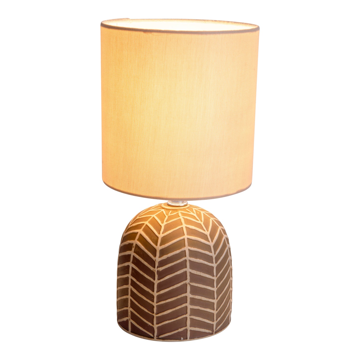 Keramik Tischleuchte "FOLIO" H: 27,5cm braun
