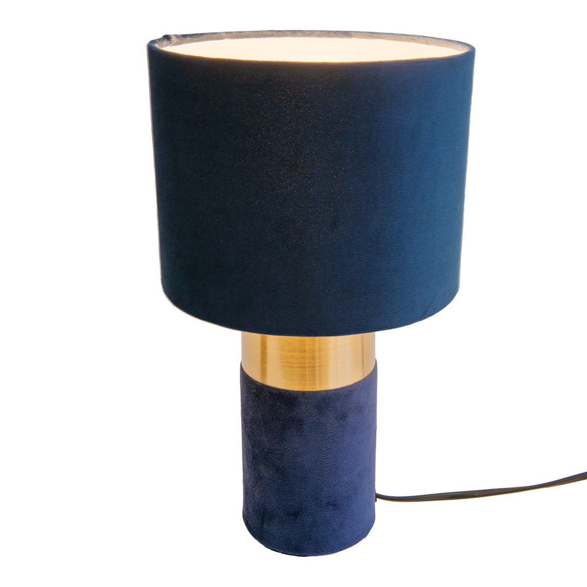 Tischleuchte "BORDO" H: 32cm blau/gold