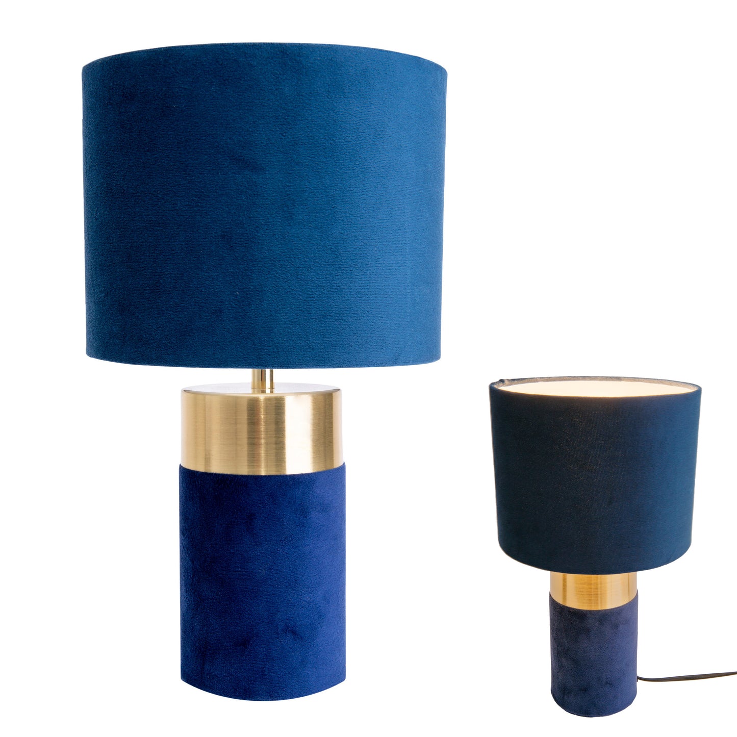 Tischleuchte "BORDO" H: 32cm blau/gold