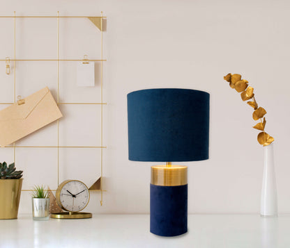 Tischleuchte "BORDO" H: 32cm blau/gold