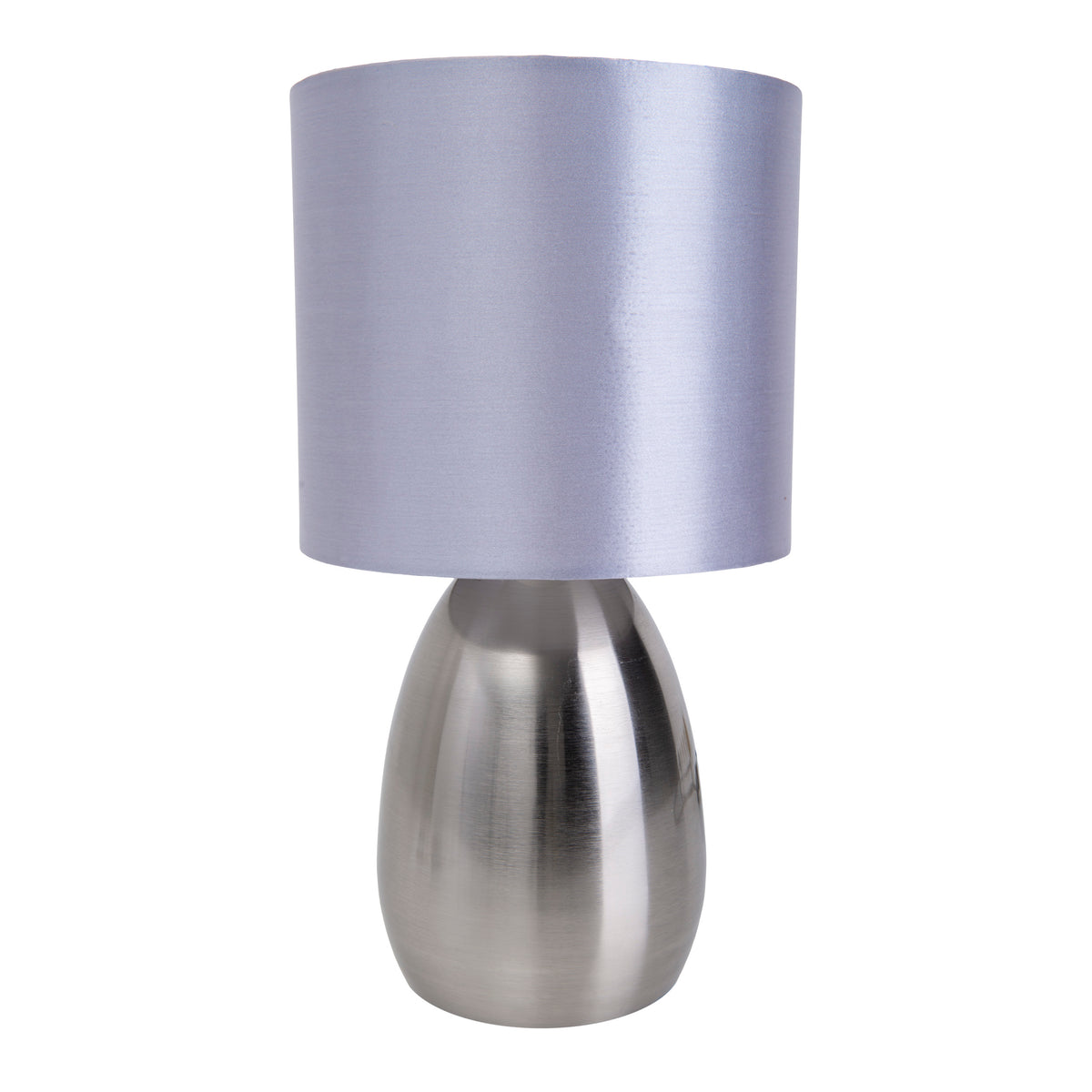 Tischleuchte "AURUM" H: 33cm stahl-blank/grau
