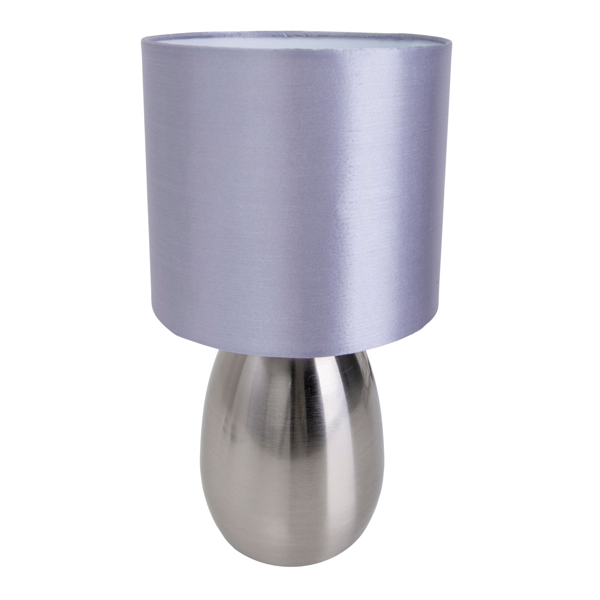 Tischleuchte "AURUM" H: 33cm stahl-blank/grau
